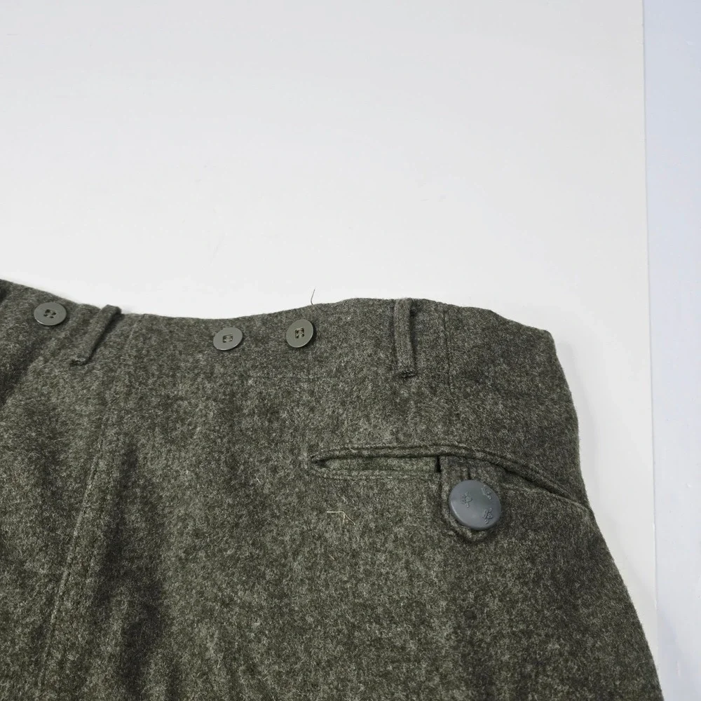 1970 Vintage Swiss Army Wool‎ Cargo Pants d 100 Military Olive Green Men Size M